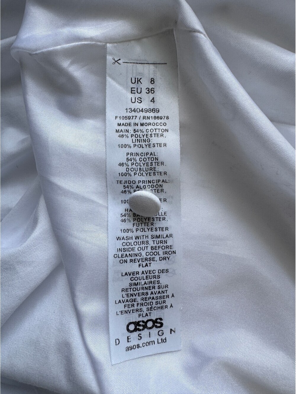 ASOS Design White Bubble Hem Mini Dress Puff Sleeve Babydoll Coquette Womens 8 - Picture 6 of 9